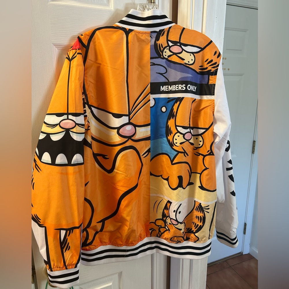 NWT Members Only Garfield Graphic Windbreaker Men’s Jacket Zip Front Size Medium - Picture 3 of 10